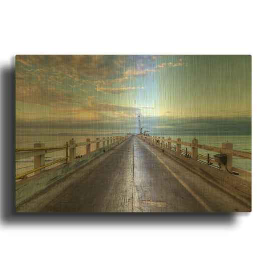 'Carpinteria Pier View I' By Chris Moyer Gold Metal Wall Art