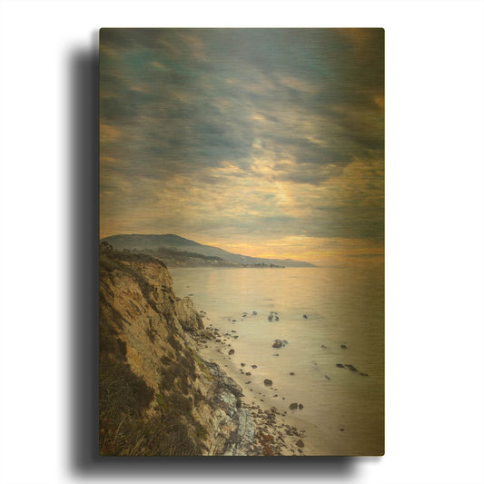 'Carpinteria Bluffs II' By Chris Moyer Gold Metal Wall Art
