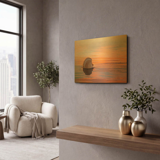 'Shellflection' By Chris Moyer Gold Metal Wall Art