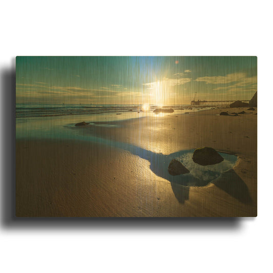 'Cloud Pool' By Chris Moyer Gold Metal Wall Art