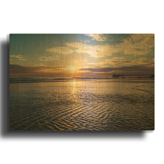 'Cool Ripples' By Chris Moyer Gold Metal Wall Art
