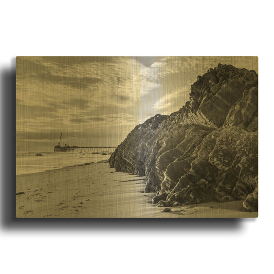 'Reach For The Pier' By Chris Moyer Gold Metal Wall Art