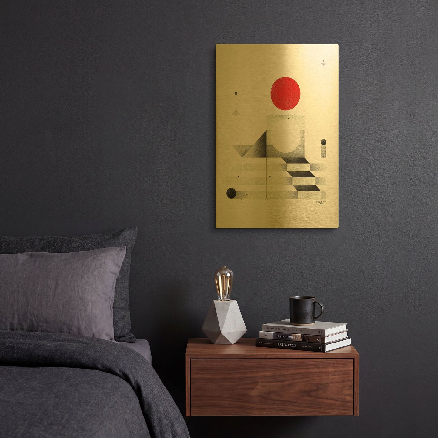 'Open Space 4' By Antony Squizzato Gold Metal Wall Art