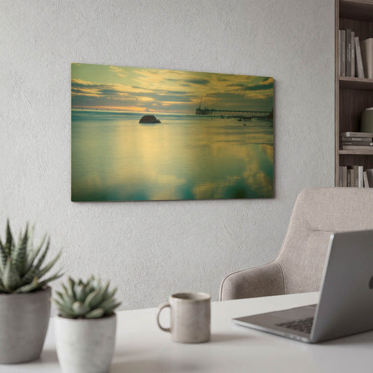 'Where Sky Meets Sea' By Chris Moyer Gold Metal Wall Art