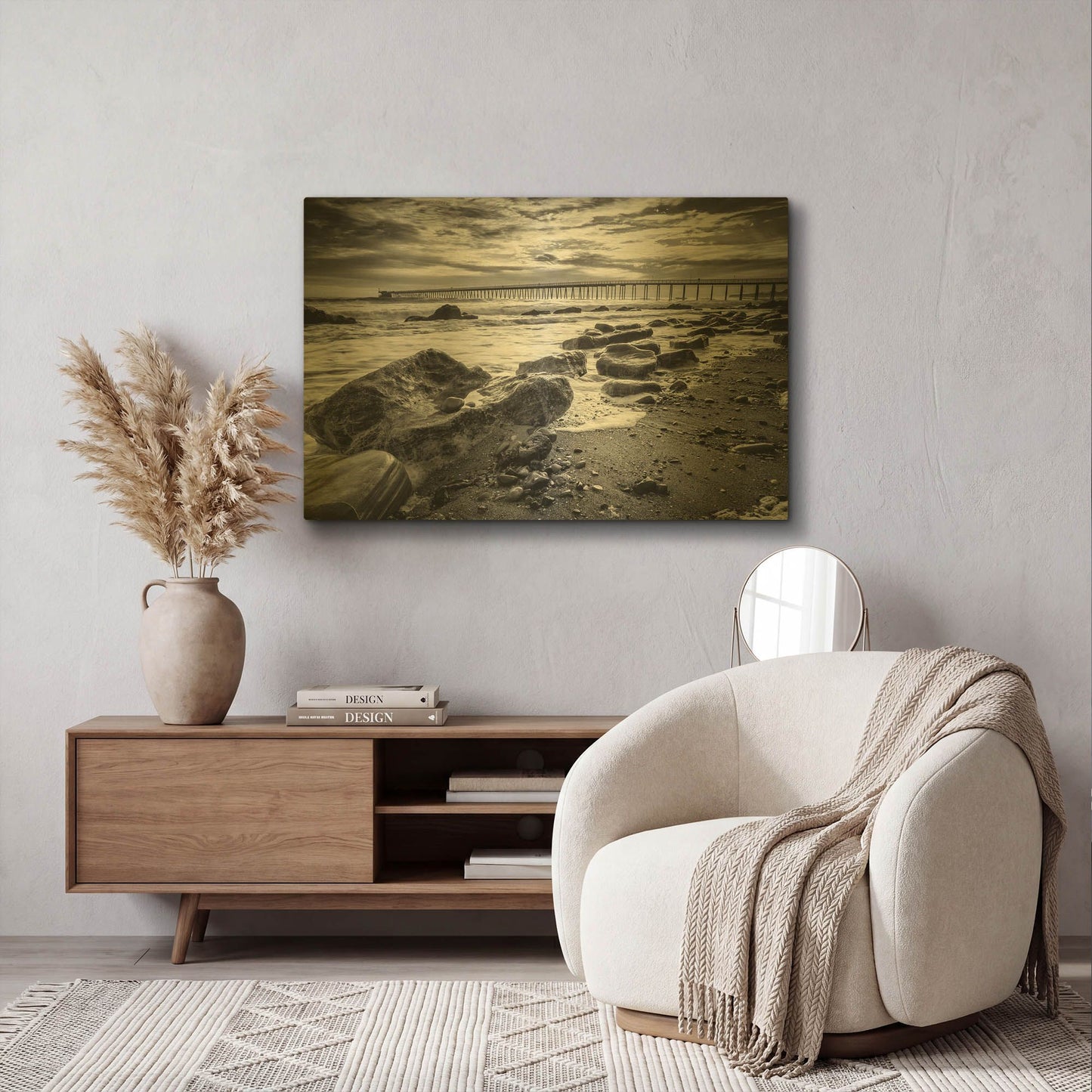 'Bacara Dark' By Chris Moyer Gold Metal Wall Art