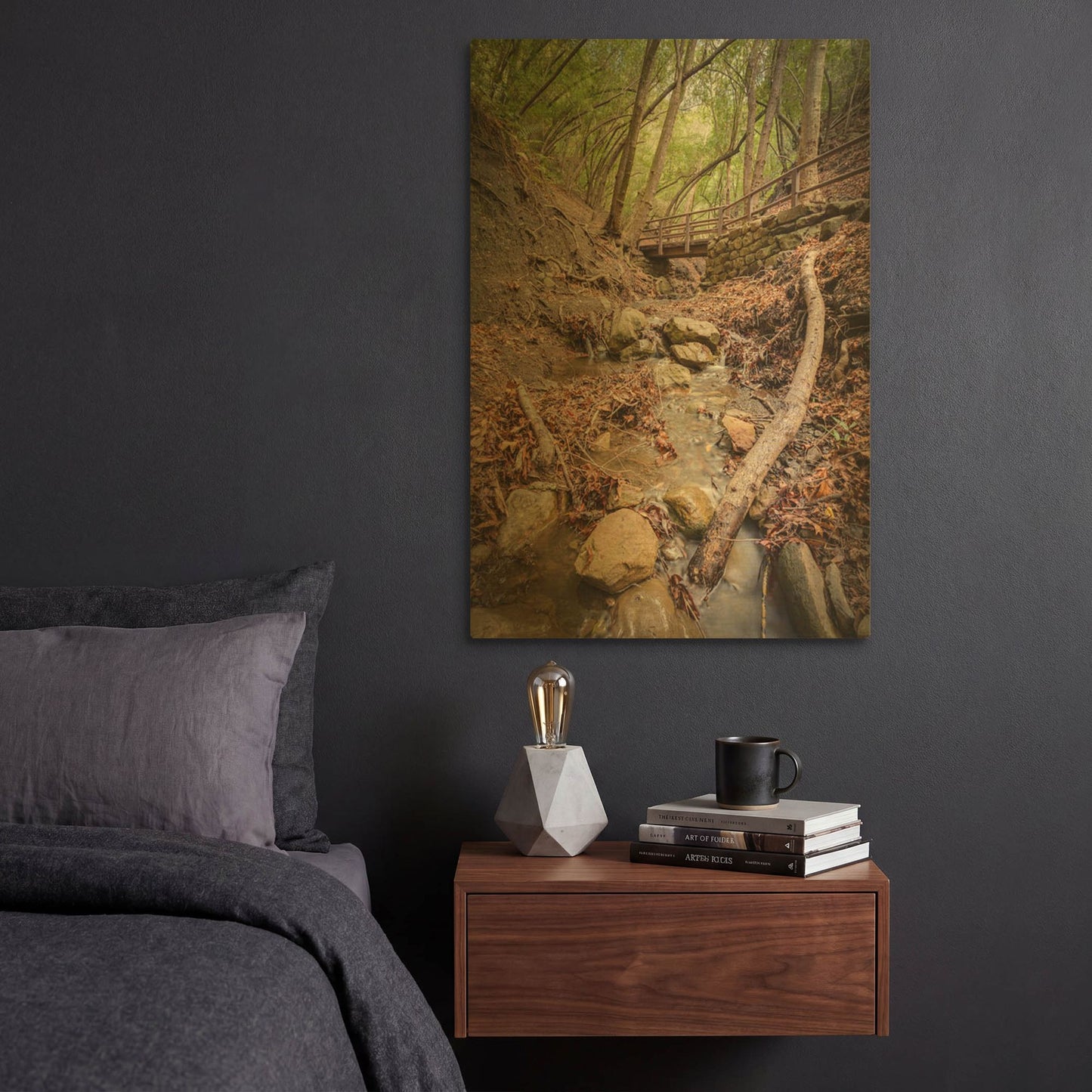 'Lower Nojoqui Falls' By Chris Moyer Gold Metal Wall Art