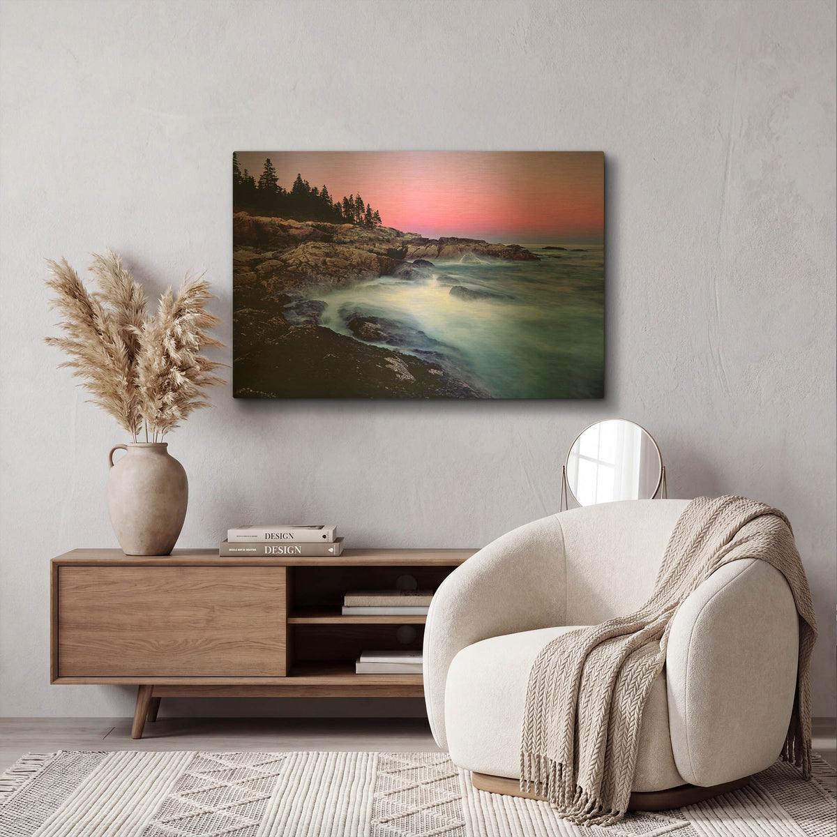 'Acadia Dusk' By Mike Jones Gold Metal Wall Art