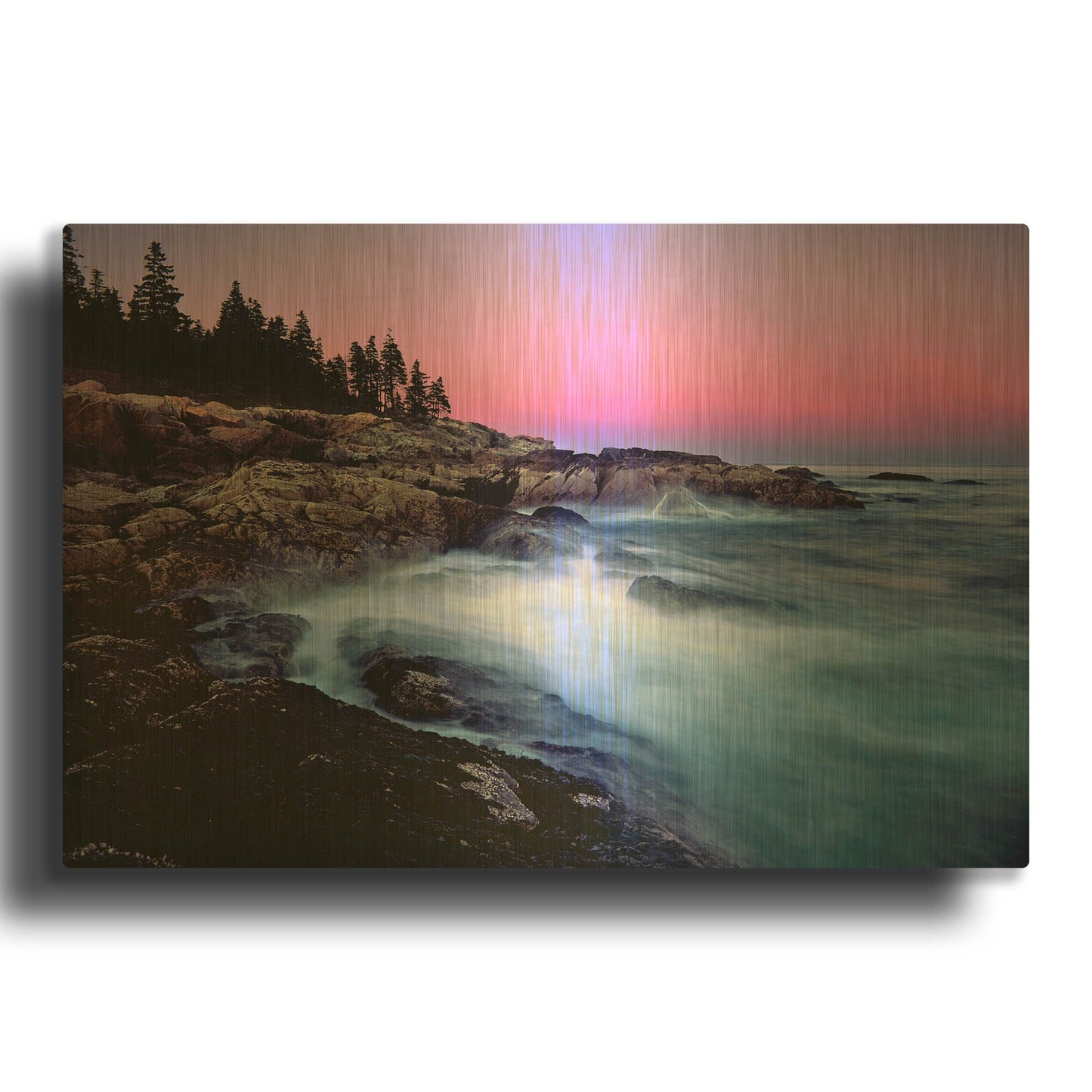 'Acadia Dusk' By Mike Jones Gold Metal Wall Art