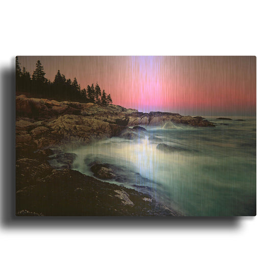 'Acadia Dusk' By Mike Jones Gold Metal Wall Art