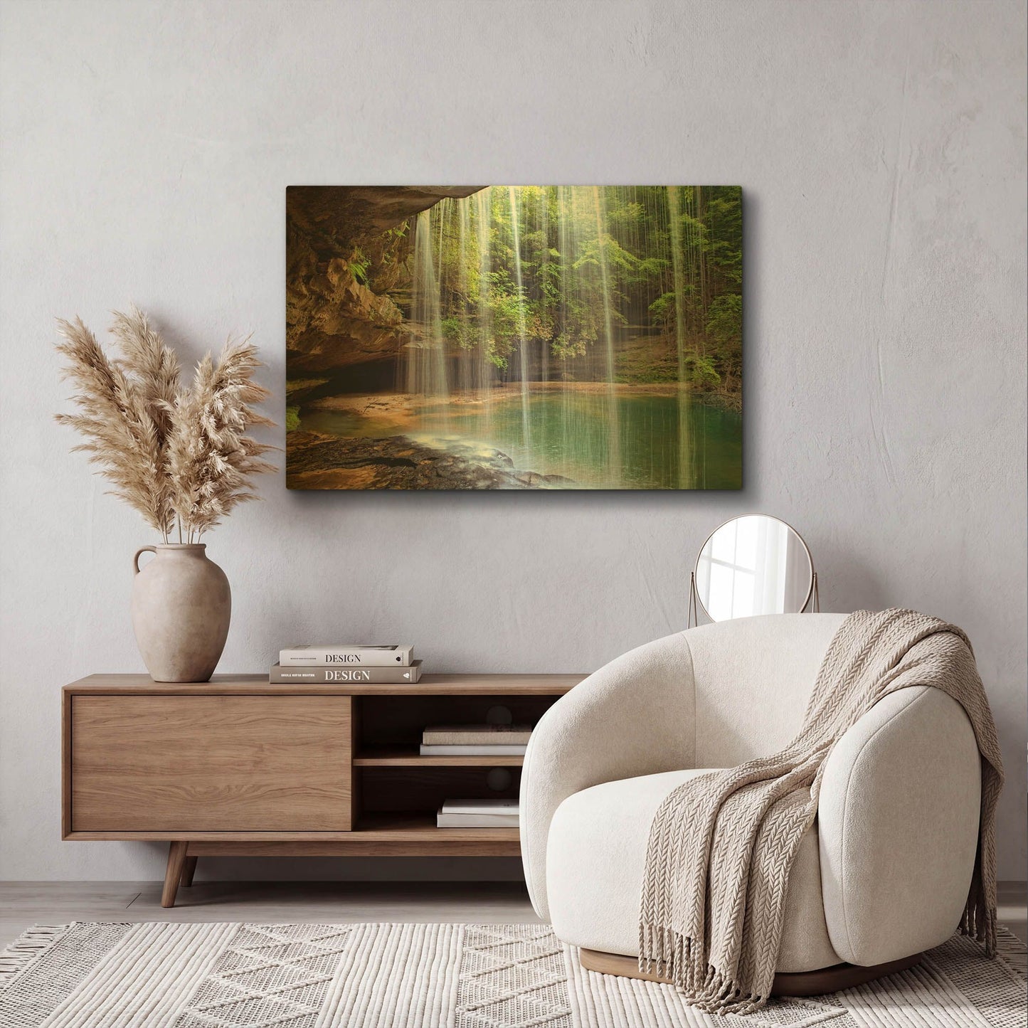 'Alabama Caney Creek Veil' By Mike Jones Gold Metal Wall Art