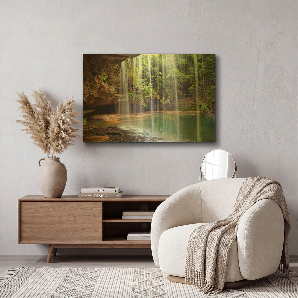 'Alabama Caney Creek Veil' By Mike Jones Gold Metal Wall Art