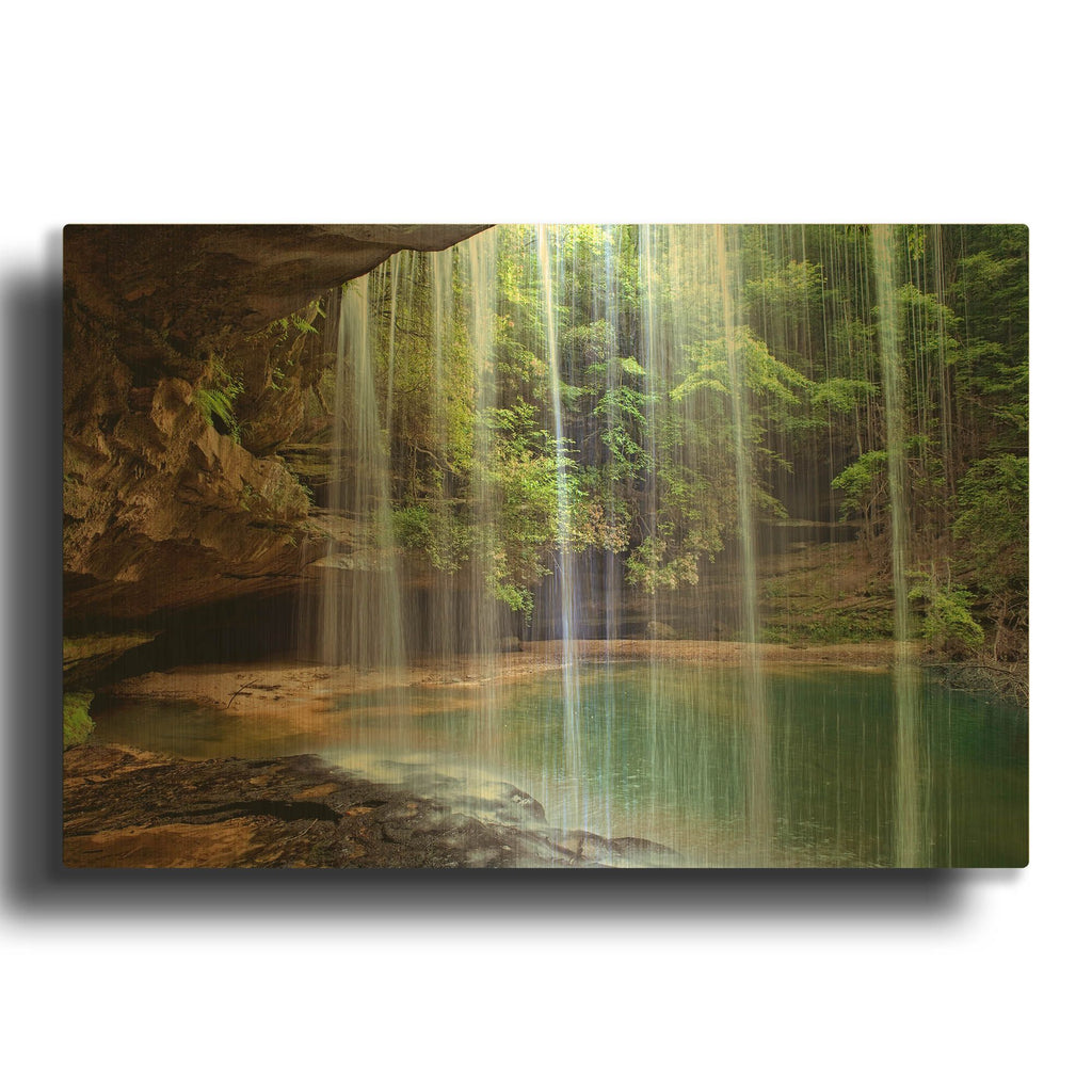'Alabama Caney Creek Veil' By Mike Jones Gold Metal Wall Art