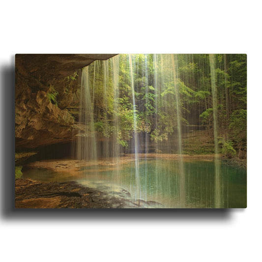 'Alabama Caney Creek Veil' By Mike Jones Gold Metal Wall Art