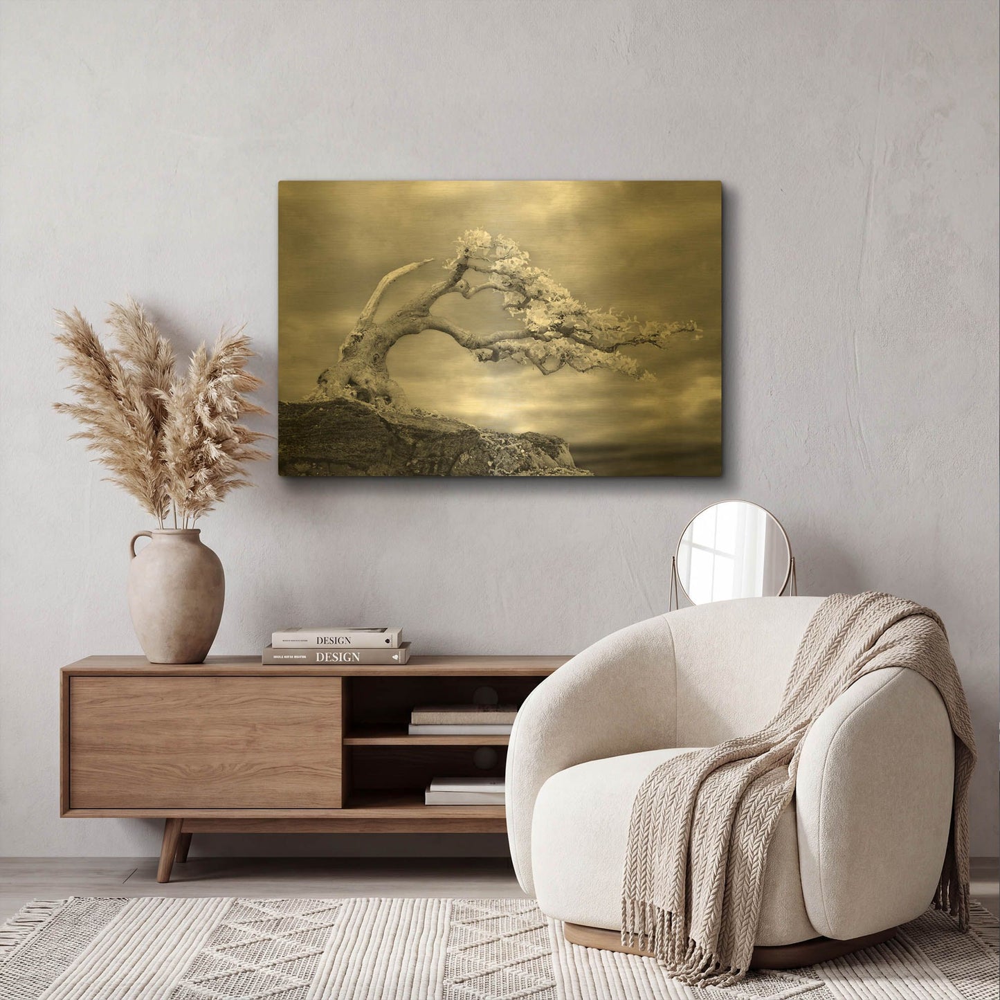'Bonzai' By Mike Jones Gold Metal Wall Art