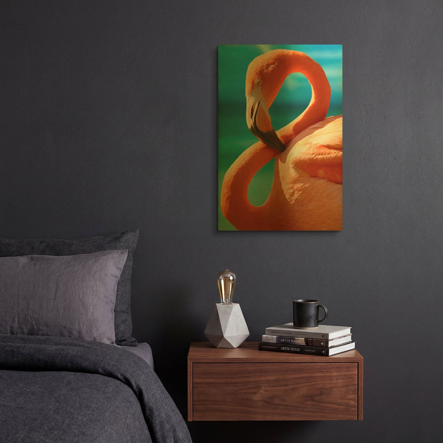 'Flamingo' By Mike Jones Gold Metal Wall Art
