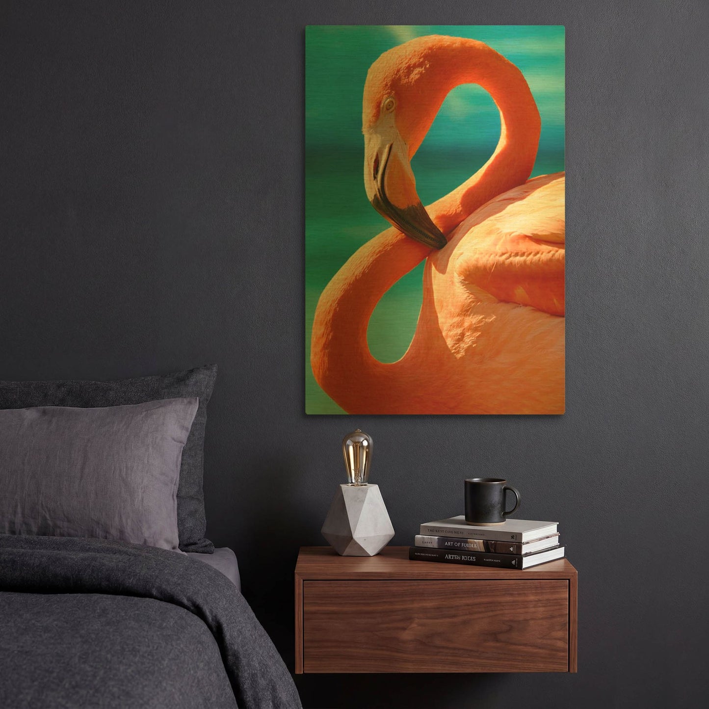 'Flamingo' By Mike Jones Gold Metal Wall Art