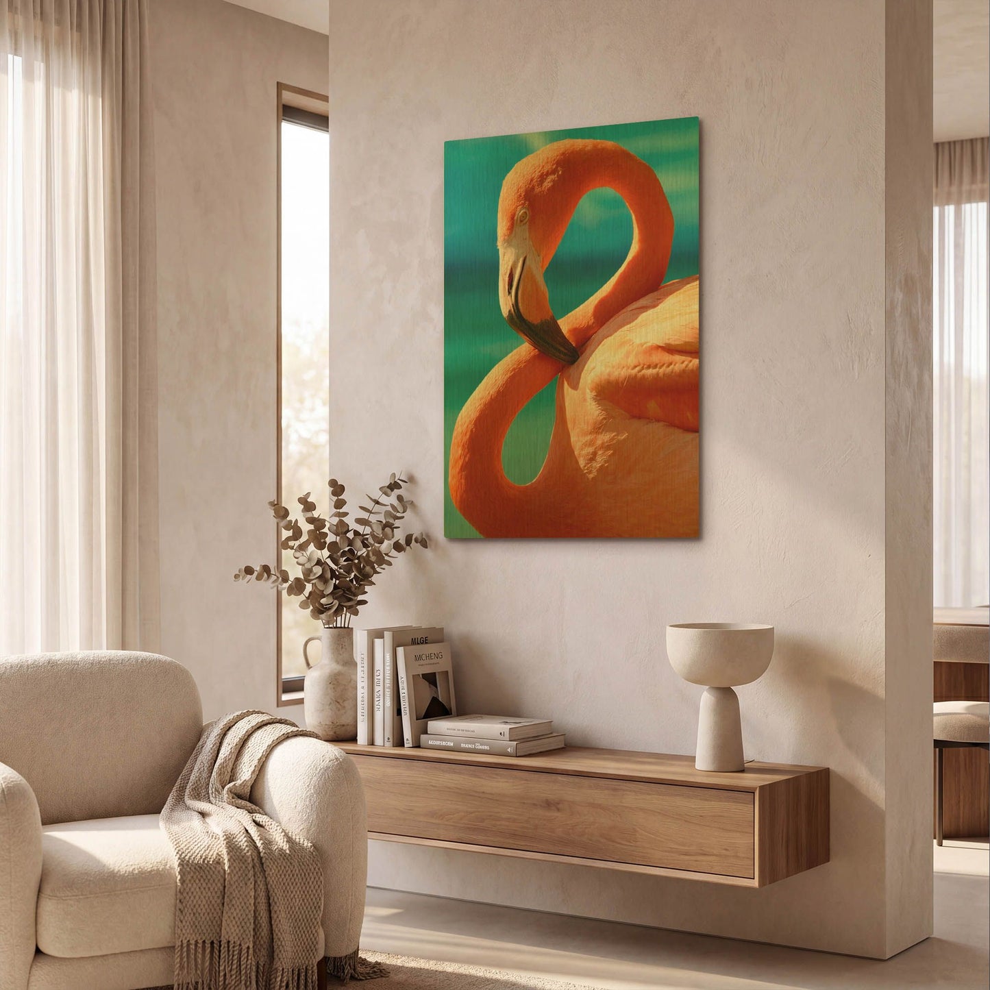 'Flamingo' By Mike Jones Gold Metal Wall Art