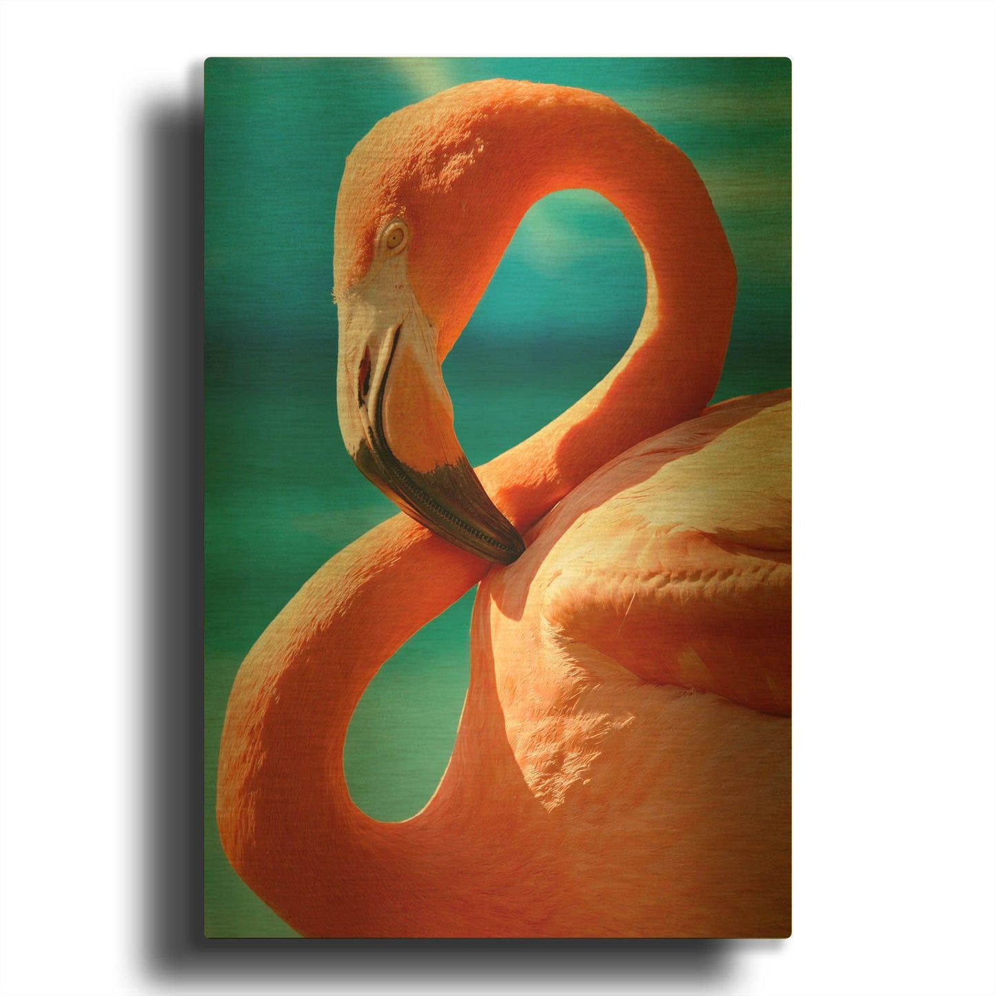 'Flamingo' By Mike Jones Gold Metal Wall Art