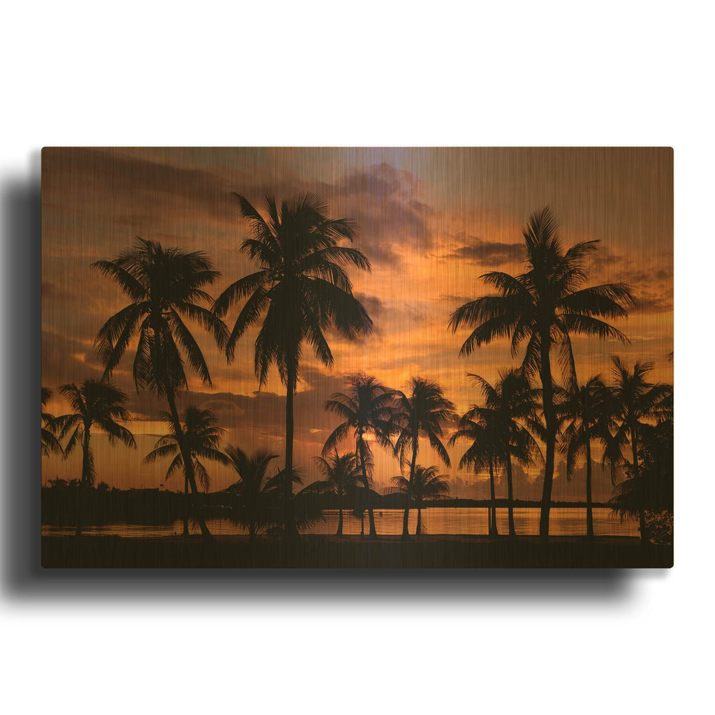 'Marathon Key Sunset' By Mike Jones Gold Metal Wall Art
