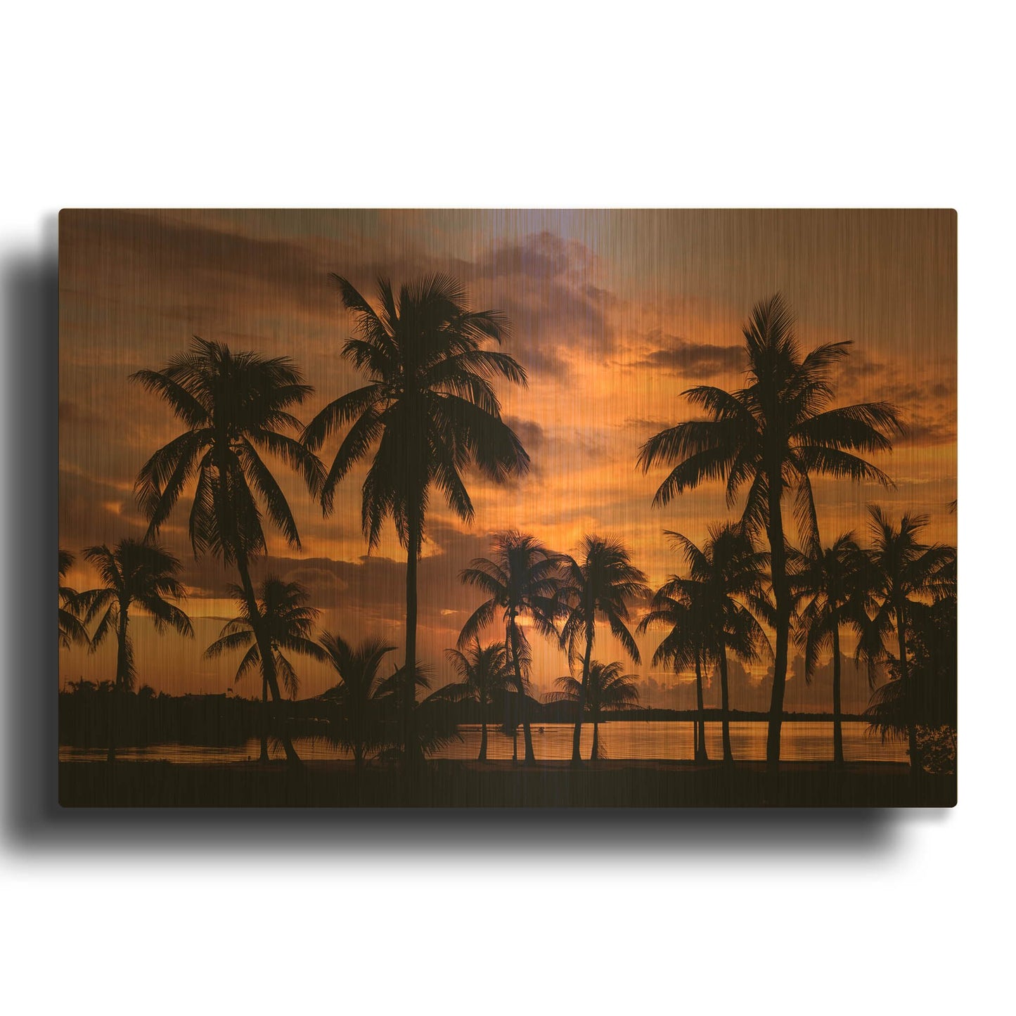 'Marathon Key Sunset' By Mike Jones Gold Metal Wall Art