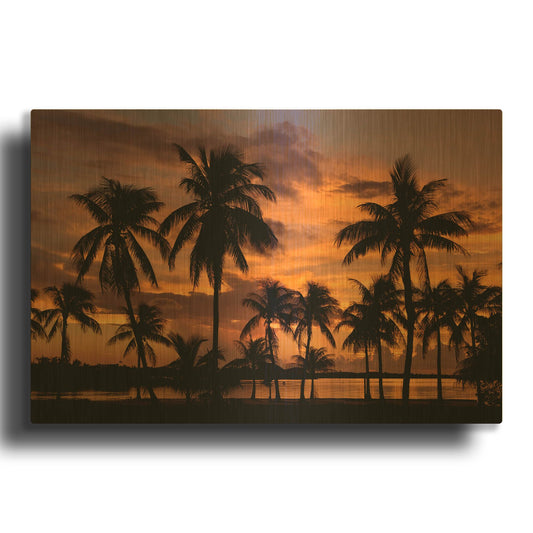 'Marathon Key Sunset' By Mike Jones Gold Metal Wall Art