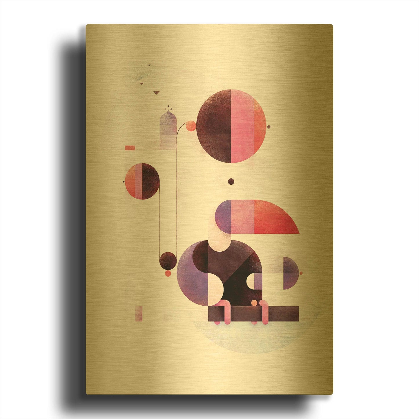 'Rainbow Swinger' By Antony Squizzato Gold Metal Wall Art