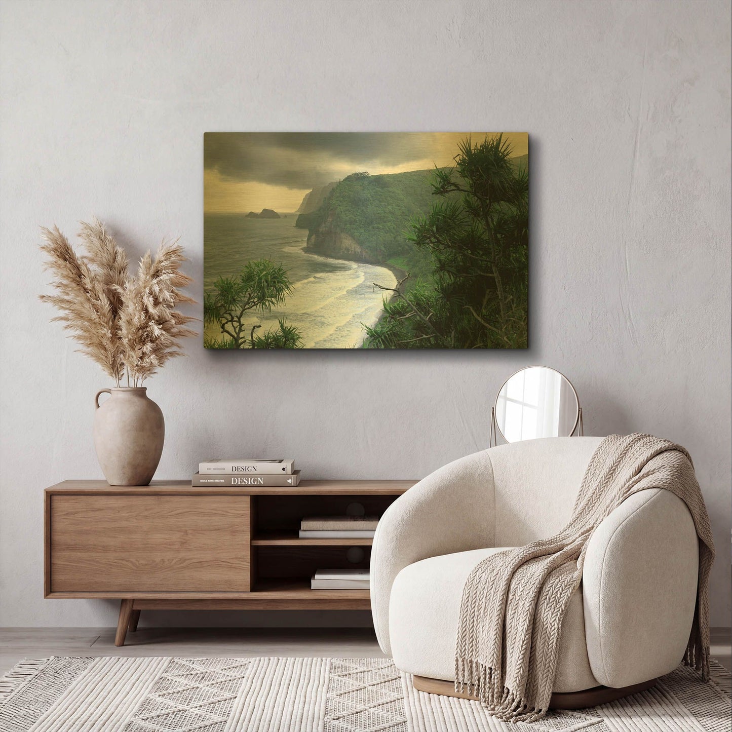 'Pololu Valley' By Mike Jones Gold Metal Wall Art