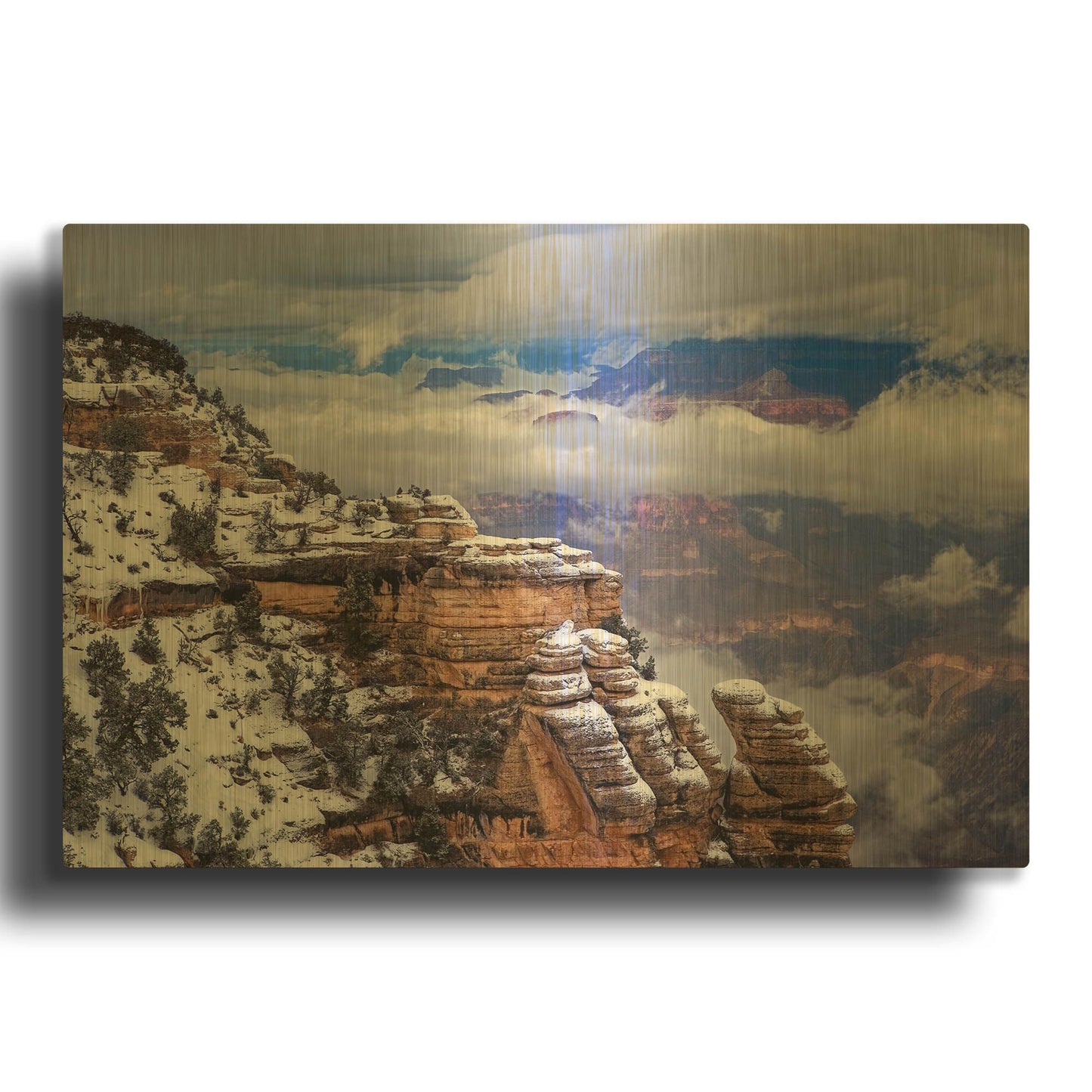 'Storm Clouds Mather Point' By Mike Jones Gold Metal Wall Art