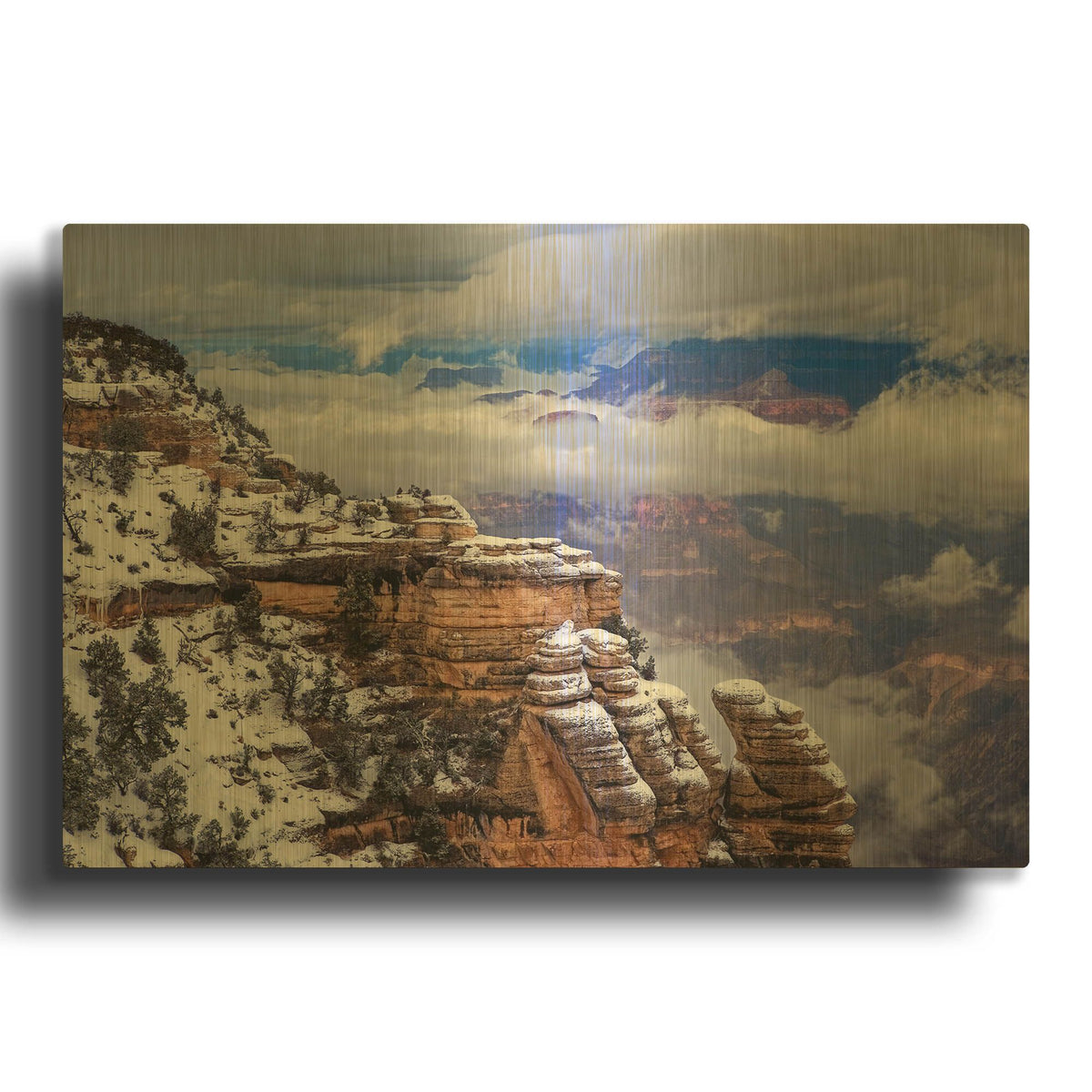 'Storm Clouds Mather Point' By Mike Jones Gold Metal Wall Art