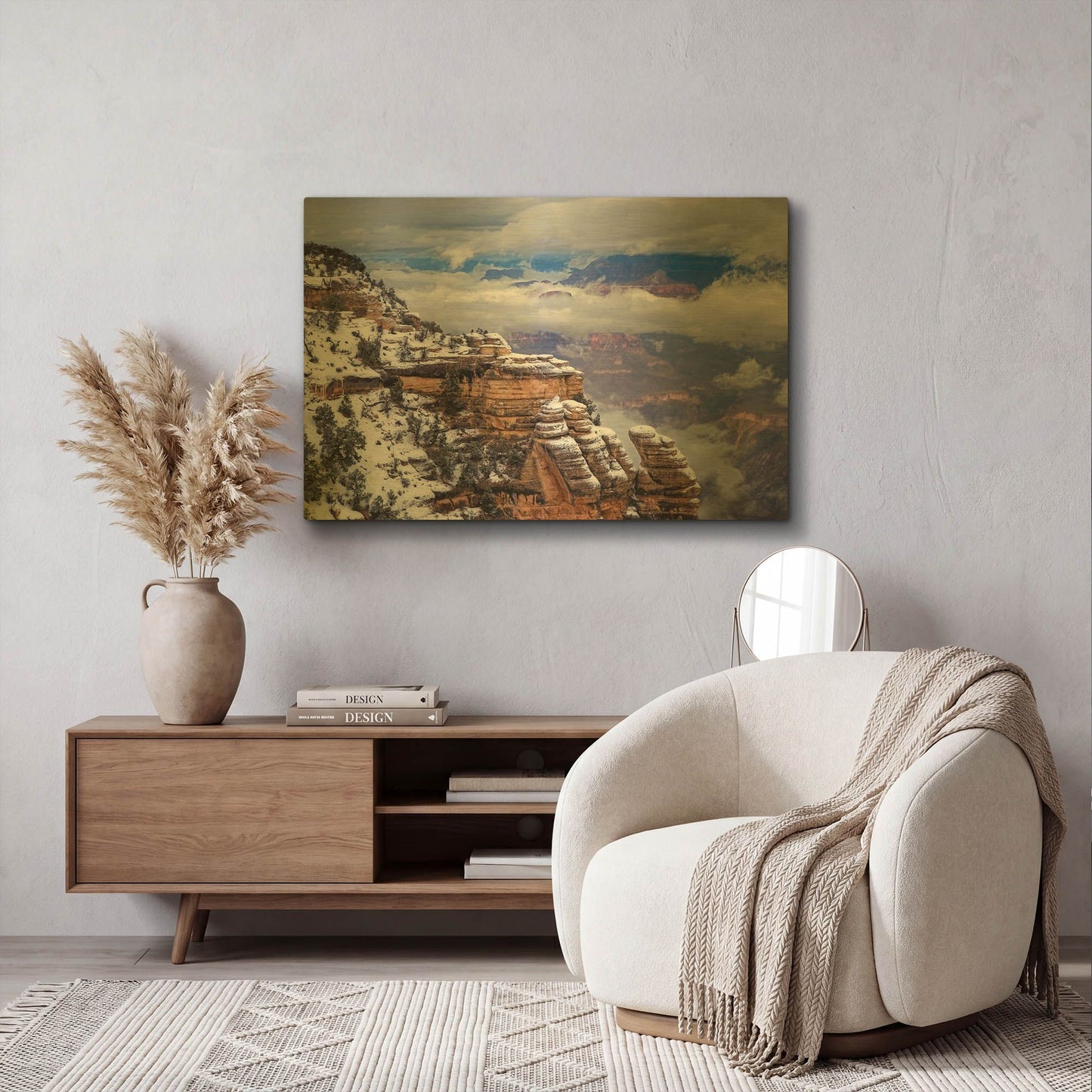'Storm Clouds Mather Point' By Mike Jones Gold Metal Wall Art