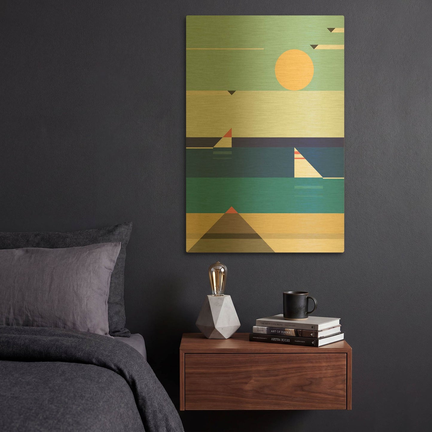 'Quiet Sea' By Antony Squizzato Gold Metal Wall Art