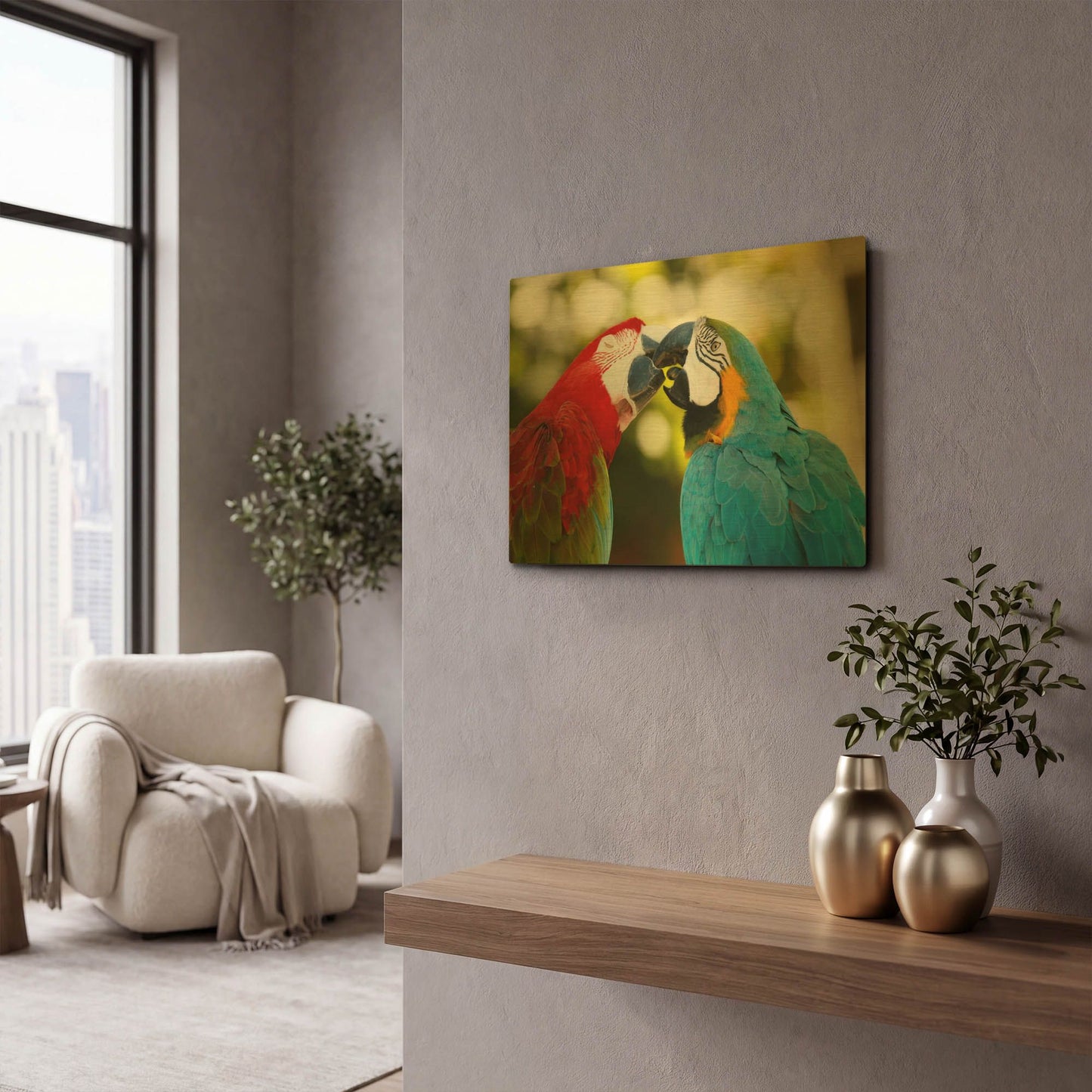 'The Kiss' By Mike Jones Gold Metal Wall Art