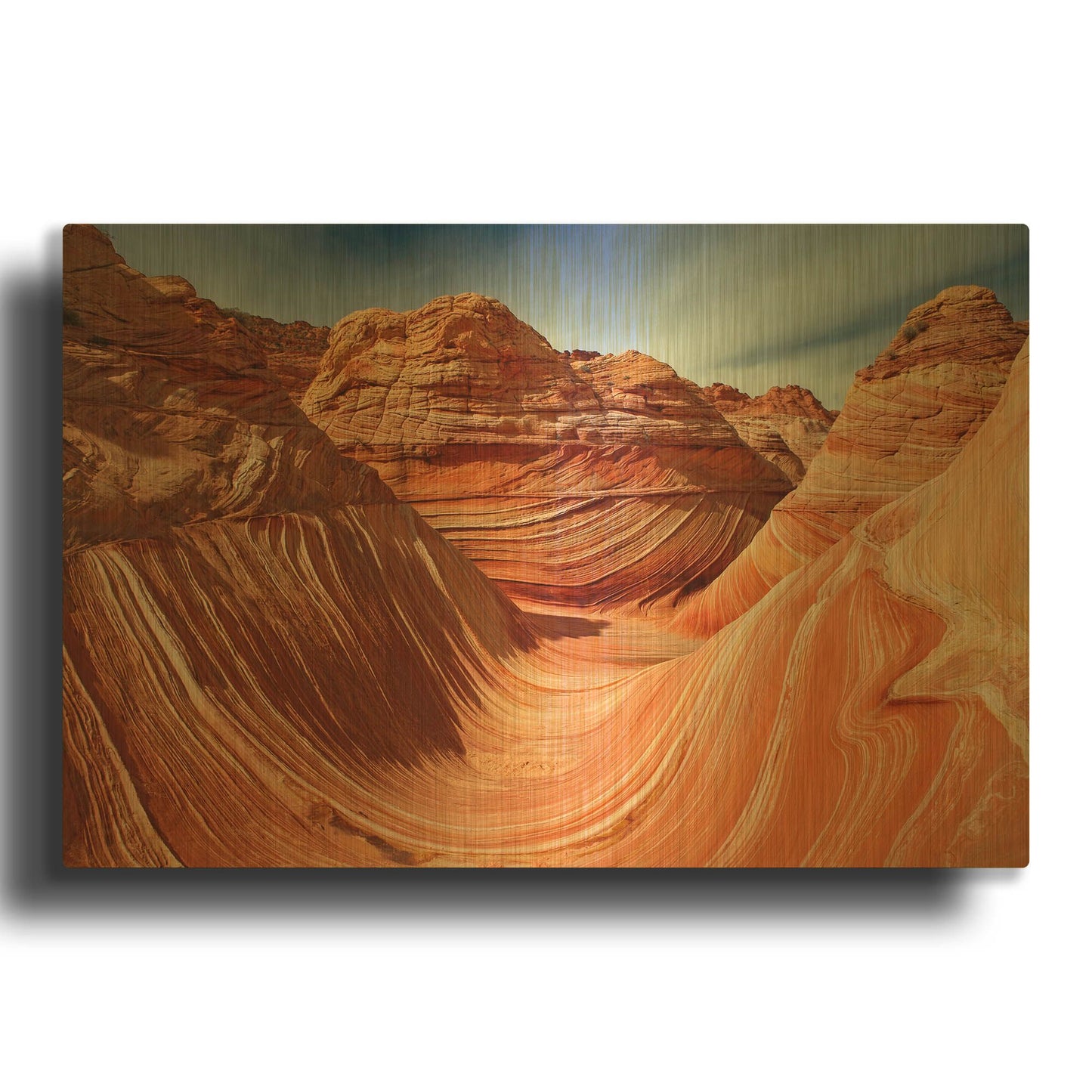 'The Wave Classic View' By Mike Jones Gold Metal Wall Art