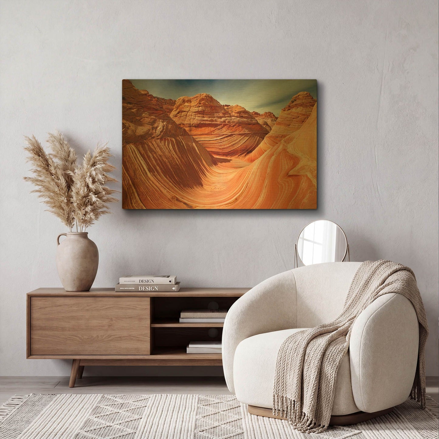 'The Wave Classic View' By Mike Jones Gold Metal Wall Art