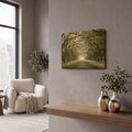 'Wormsloe Inf Light' By Mike Jones Gold Metal Wall Art