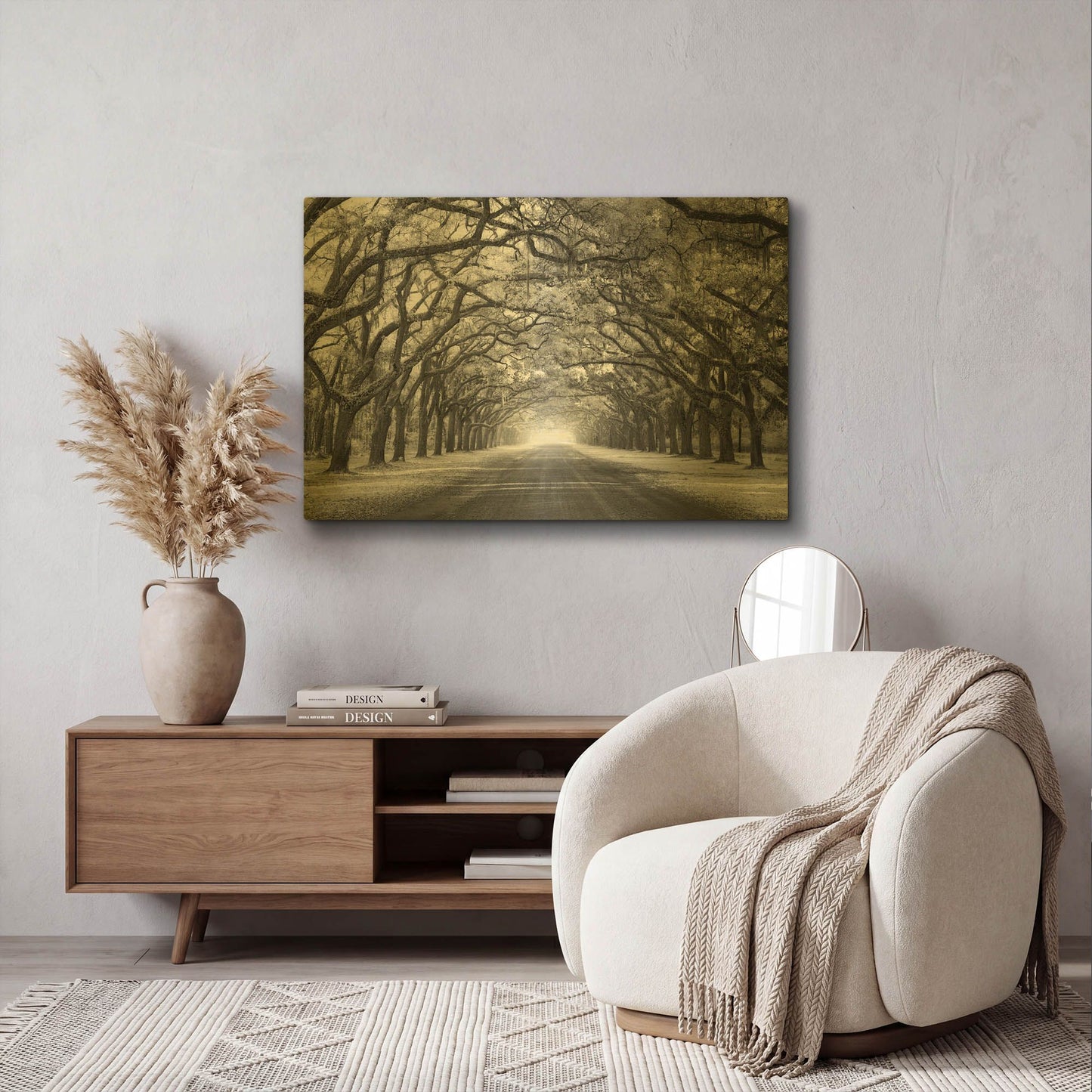 'Wormsloe Inf Light' By Mike Jones Gold Metal Wall Art