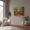 'Agathia Peak Rock' By Mike Jones Gold Metal Wall Art
