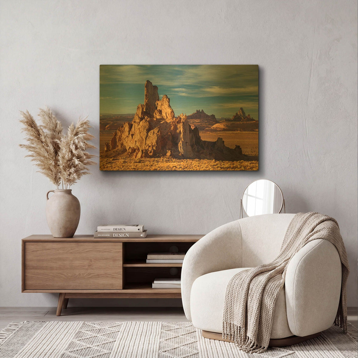 'Agathia Peak Rock' By Mike Jones Gold Metal Wall Art