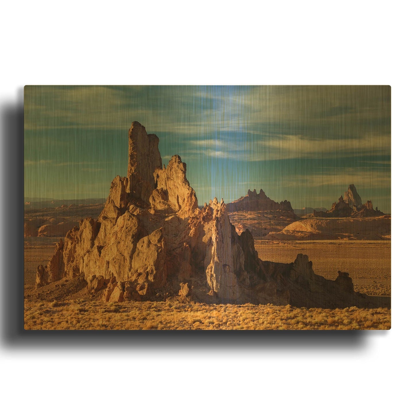 'Agathia Peak Rock' By Mike Jones Gold Metal Wall Art
