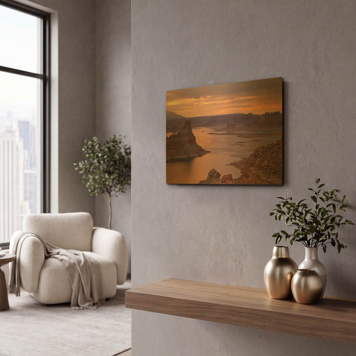 'Alstrom Point Sunrise' By Mike Jones Gold Metal Wall Art