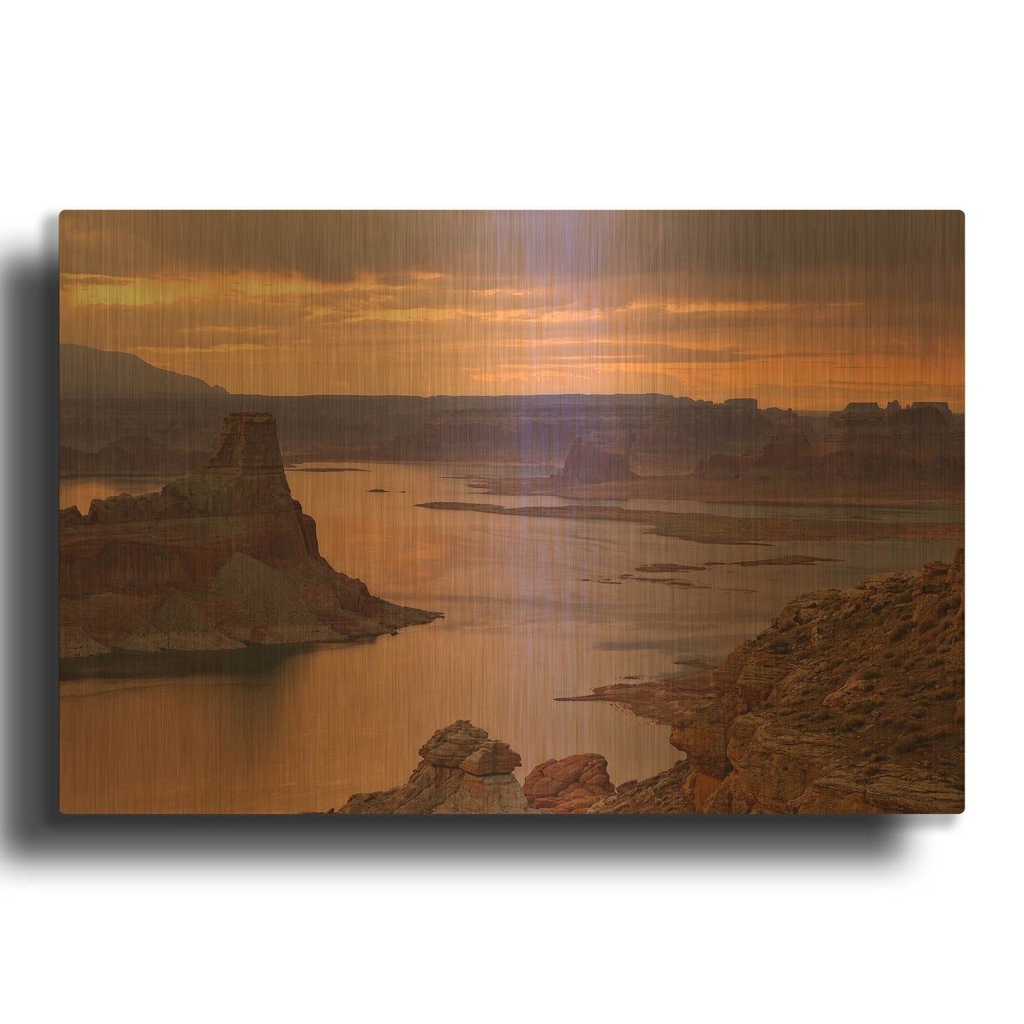 'Alstrom Point Sunrise' By Mike Jones Gold Metal Wall Art