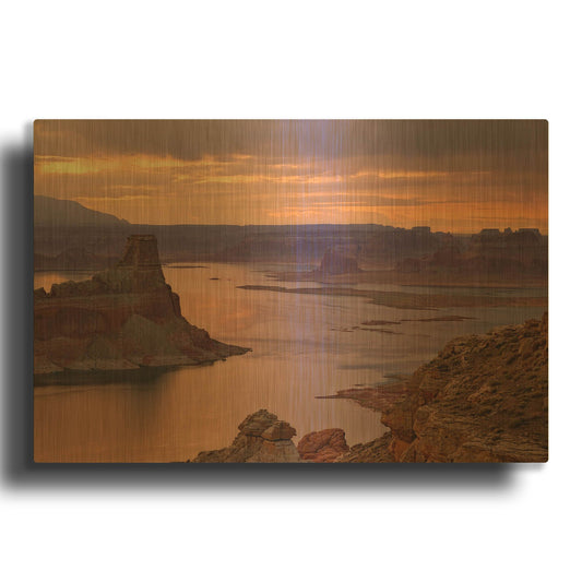 'Alstrom Point Sunrise' By Mike Jones Gold Metal Wall Art
