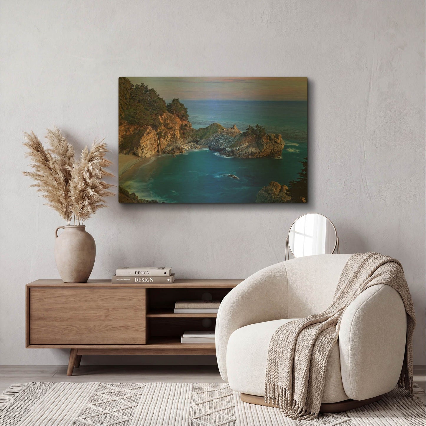 'Big Sur McWay Falls' By Mike Jones Gold Metal Wall Art