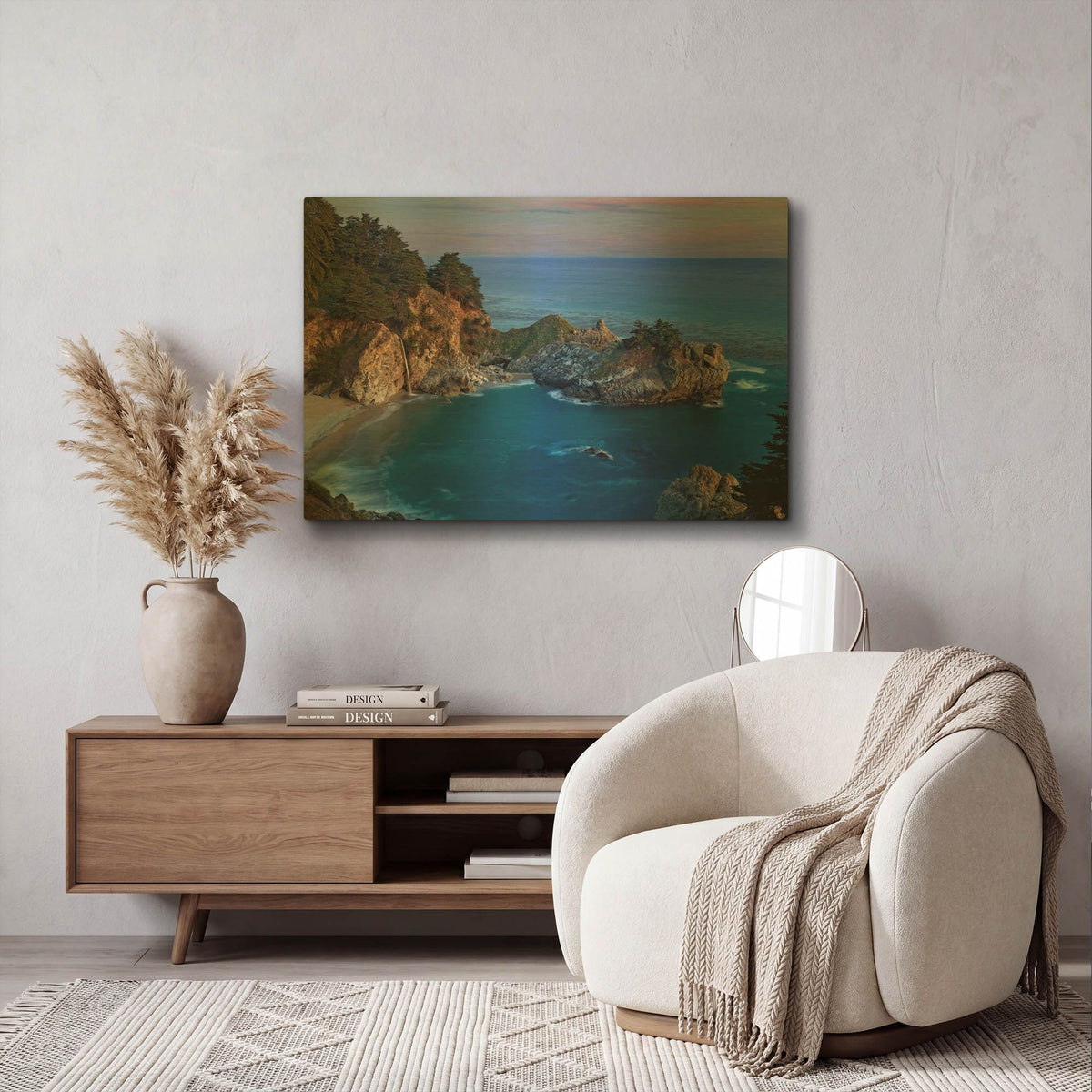 'Big Sur McWay Falls' By Mike Jones Gold Metal Wall Art
