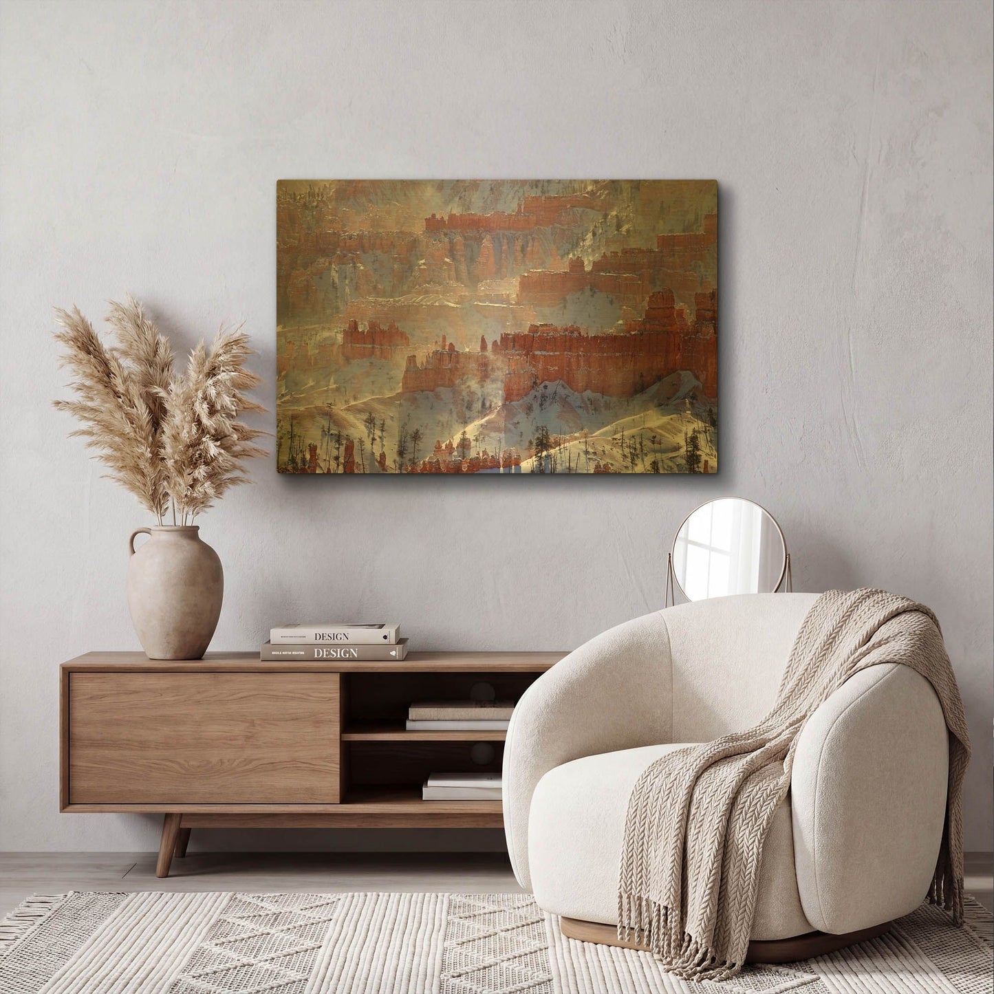 'Bryce Telephoto Snow' By Mike Jones Gold Metal Wall Art