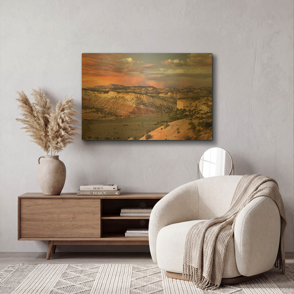 'Cottonwood Canyon Rd' By Mike Jones Gold Metal Wall Art