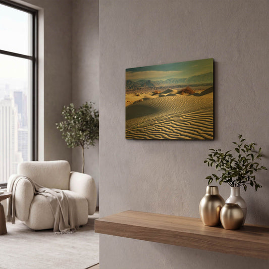'Death Valley Mesquite Dunes' By Mike Jones Gold Metal Wall Art