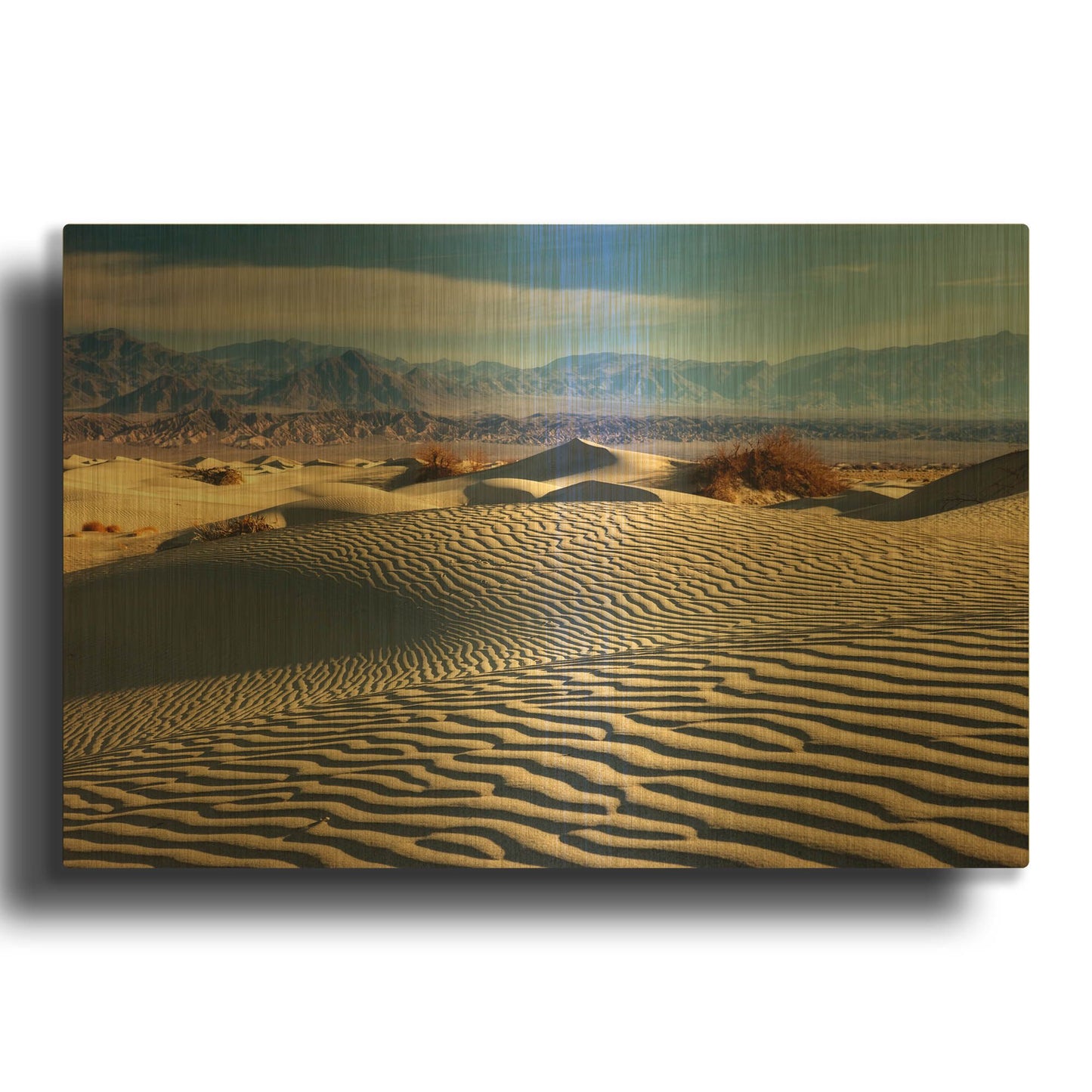 'Death Valley Mesquite Dunes' By Mike Jones Gold Metal Wall Art