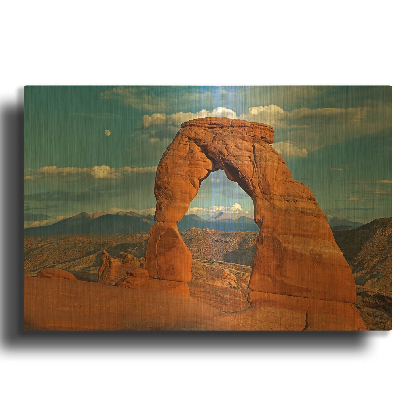 'Delicate Arch Sunset' By Mike Jones Gold Metal Wall Art