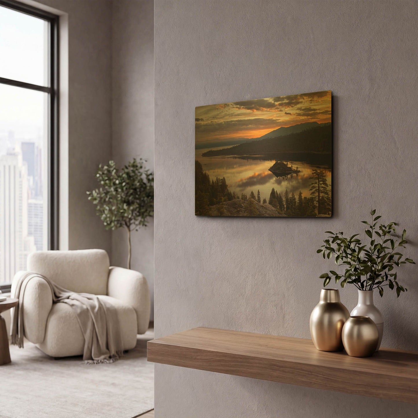 'Emerald Bay' By Mike Jones Gold Metal Wall Art